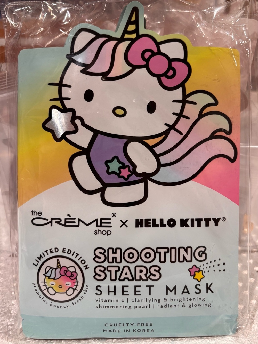 5- Hello Kitty Shooting Stars Sheet Masks- Pink Multicolor